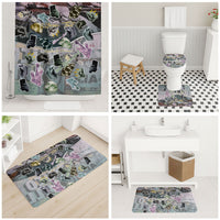 Personalized Made By Human Imperfect Statue Faces Bathroom Set Handmade Look Grunge Collage Pop Art