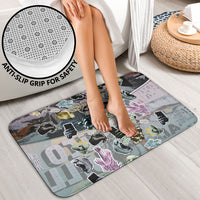 Personalized Made By Human Imperfect Statue Faces Bathroom Set Handmade Look Grunge Collage Pop Art