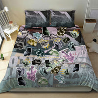 Personalized Made By Human Imperfect Statue Faces Bedding Set Handmade Look Grunge Collage Pop Art