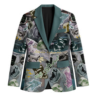 Personalized Made By Human Imperfect Statue Faces Blazer Handmade Look Grunge Collage Pop Art