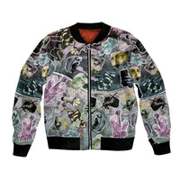Personalized Made By Human Imperfect Statue Faces Bomber Jacket Handmade Look Grunge Collage Pop Art