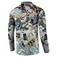 Personalized Made By Human Imperfect Statue Faces Button Sweatshirt Handmade Look Grunge Collage Pop Art