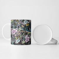 Personalized Made By Human Imperfect Statue Faces Ceramic Mug Handmade Look Grunge Collage Pop Art