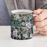 Personalized Made By Human Imperfect Statue Faces Ceramic Mug Handmade Look Grunge Collage Pop Art