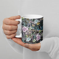 Personalized Made By Human Imperfect Statue Faces Ceramic Mug Handmade Look Grunge Collage Pop Art