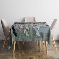 Personalized Made By Human Imperfect Statue Faces Tablecloth Handmade Look Grunge Collage Pop Art