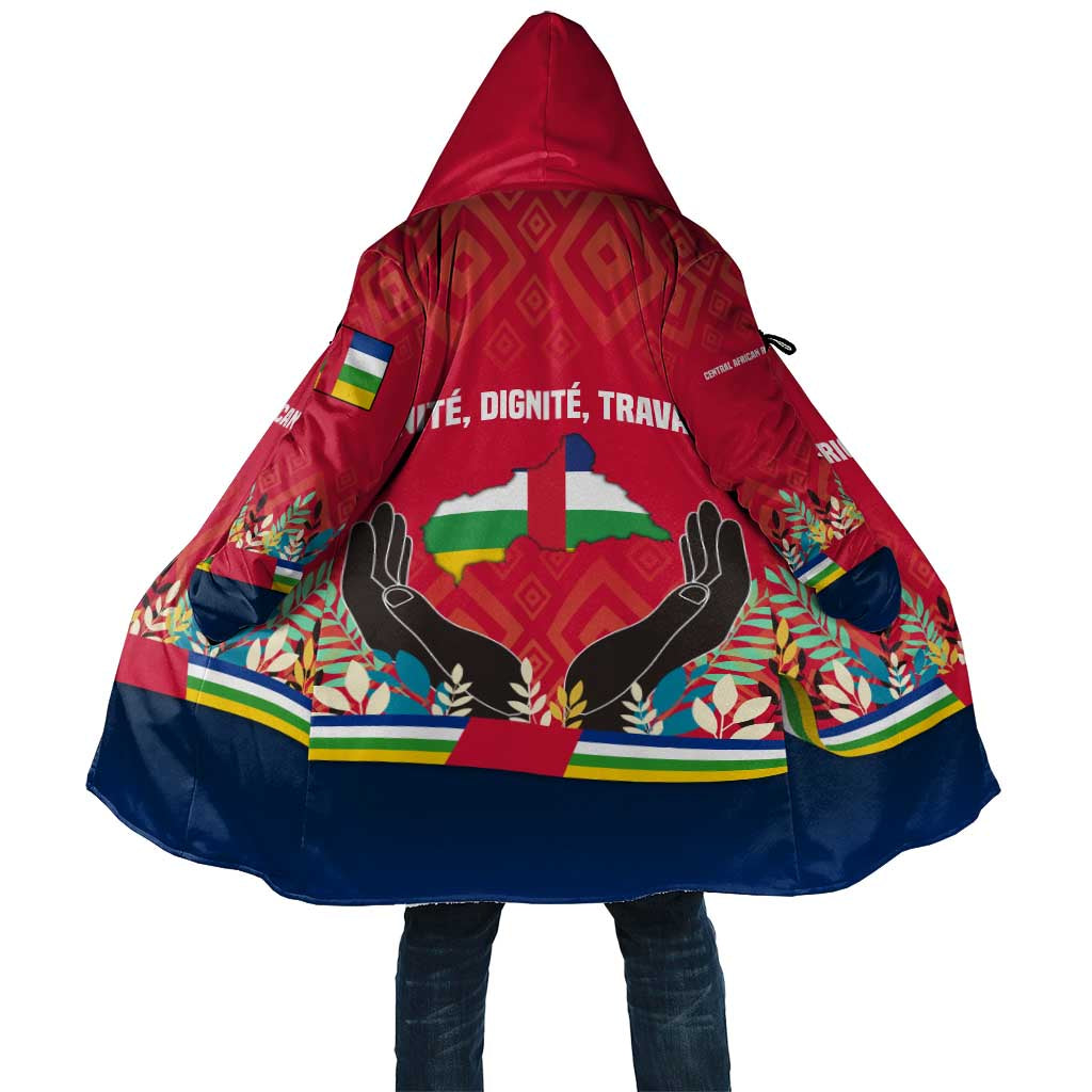 Central African Republic Cloak with Red Blue Green Tribal Design and National Flag - Wonder Print Shop