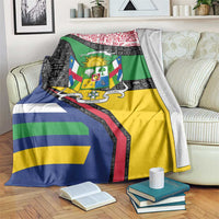Central African Republic Blanket with Multicolor Tribal Design and National Emblem - Wonder Print Shop