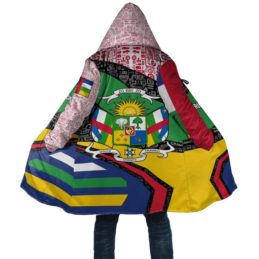 Central African Republic Cloak with Multicolor Tribal Design and National Emblem - Wonder Print Shop
