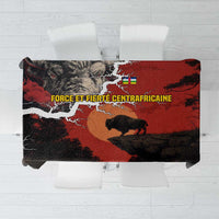 Central African Republic Tablecloth with Red Black Nature Design and Buffalo Pattern - Wonder Print Shop
