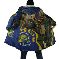 Central African Republic Cloak with Jungle Animal Design and National Emblem Pattern - Wonder Print Shop