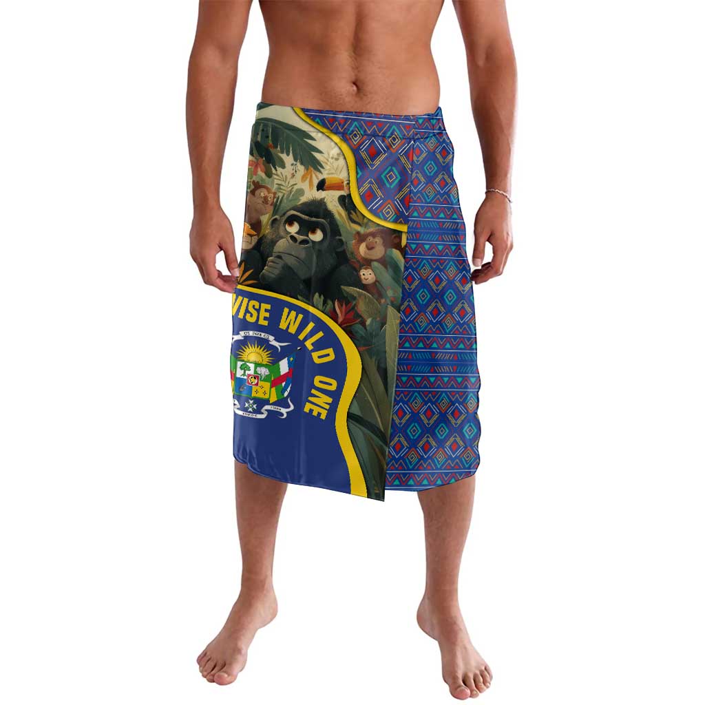 Central African Republic Lavalava with Jungle Animal Design and National Emblem Pattern - Wonder Print Shop