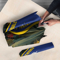 Central African Republic Umbrella with Jungle Animal Design and National Emblem Pattern - Wonder Print Shop
