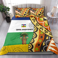 Central African Republic Bedding Set with Cartoon Baobab Design and Flag Pattern - Wonder Print Shop