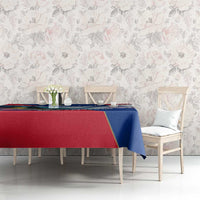 Liechtenstein Tablecloth with Red Blue Mountain Landscape Design and Crown Emblem - Wonder Print Shop