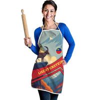 Liechtenstein Apron with Mountain Goat Landscape Design and Red Blue Alps - Wonder Print Shop