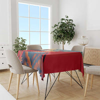 Liechtenstein Tablecloth with Mountain Goat Landscape Design and Red Blue Alps - Wonder Print Shop