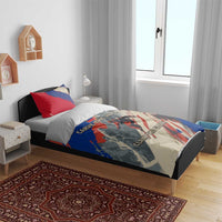 Liechtenstein Bedding Set with Alpine Skiing Red Blue Design and Mountain Landscape - Wonder Print Shop