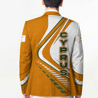 Cyprus Blazer with Orange White Abstract Streak Design and Flag Emblem - Wonder Print Shop