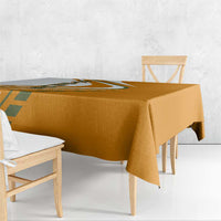 Cyprus Tablecloth with Orange White Abstract Streak Design and Flag Emblem - Wonder Print Shop