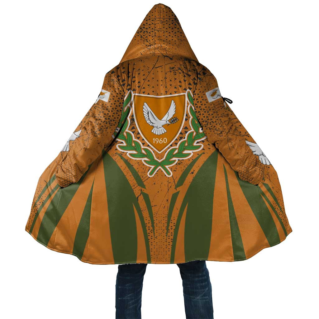 Cyprus Cloak with Orange Green Grunge Design and Peace Dove Emblem - Wonder Print Shop