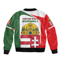 Hungary Bomber Jacket with Budapest Heart Illustration Design and Crown Emblem - Wonder Print Shop