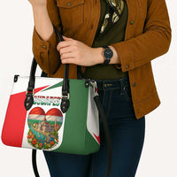 Tricolor tote bag with black handles; Budapest heart emblem on front panel