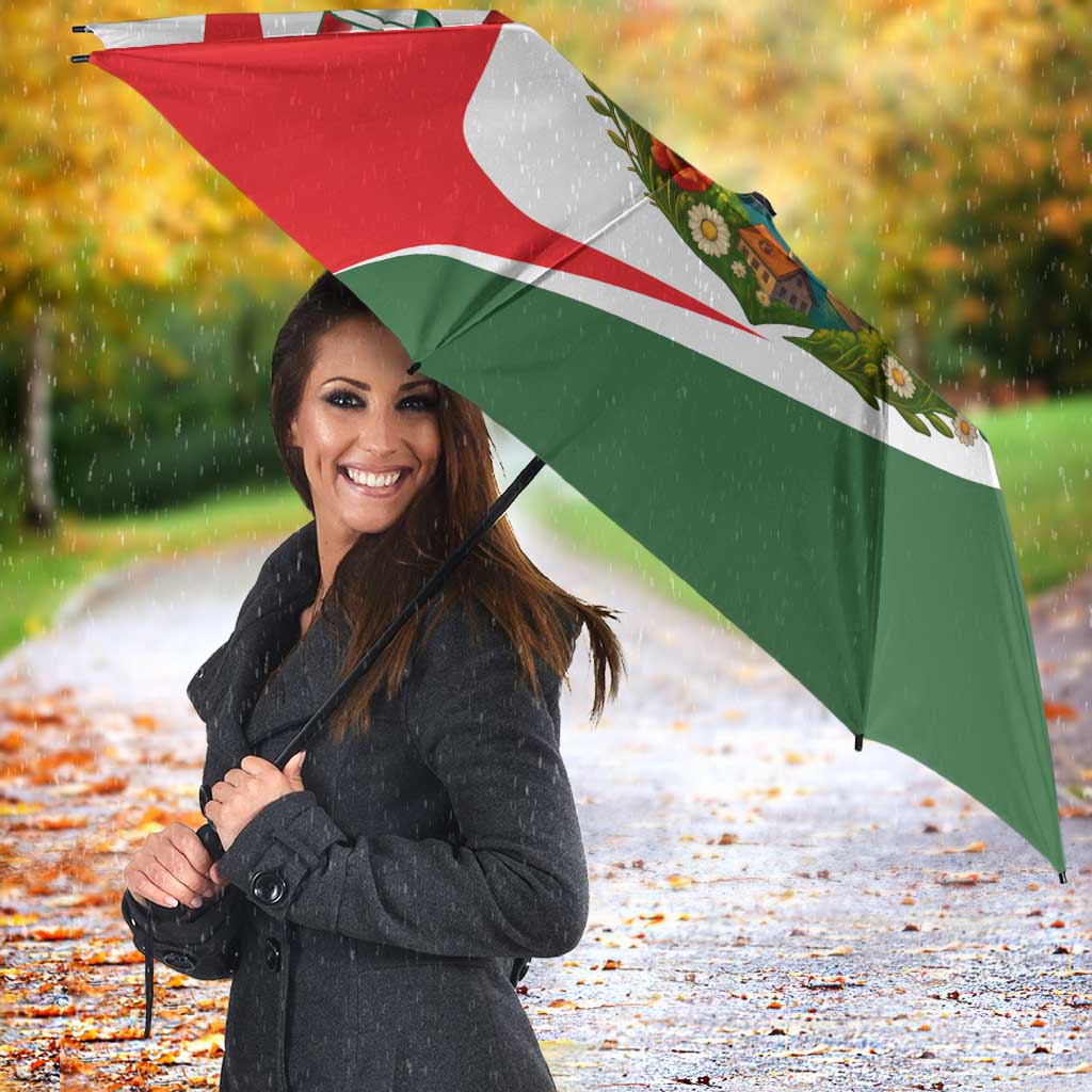 Hungary Umbrella with Budapest Heart Illustration Design and Crown Emblem - Wonder Print Shop