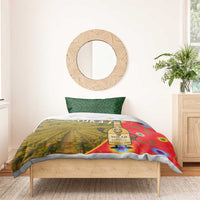 Hungary Bedding Set with Tokaj Vineyard Illustration Design and Grape Wine - Wonder Print Shop