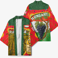 Set of two multicolor Hungary kimono tops, front and back shown