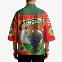 Multicolor unisex Hungary kimono with 'HUNGARY' back graphic and grape cluster