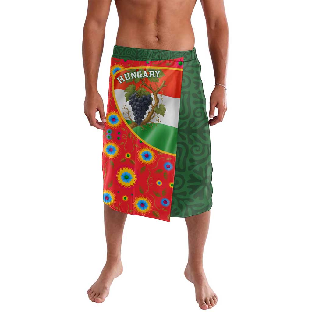Hungary Lavalava with Tokaj Vineyard Illustration Design and Grape Wine - Wonder Print Shop