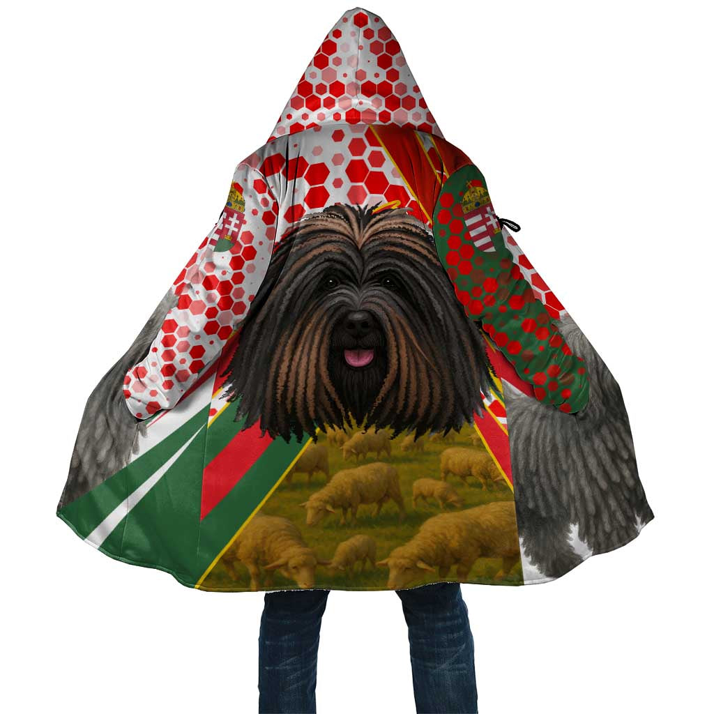 Hungary Cloak with Puli Dog Illustration Design and Red Green Hexagon - Wonder Print Shop
