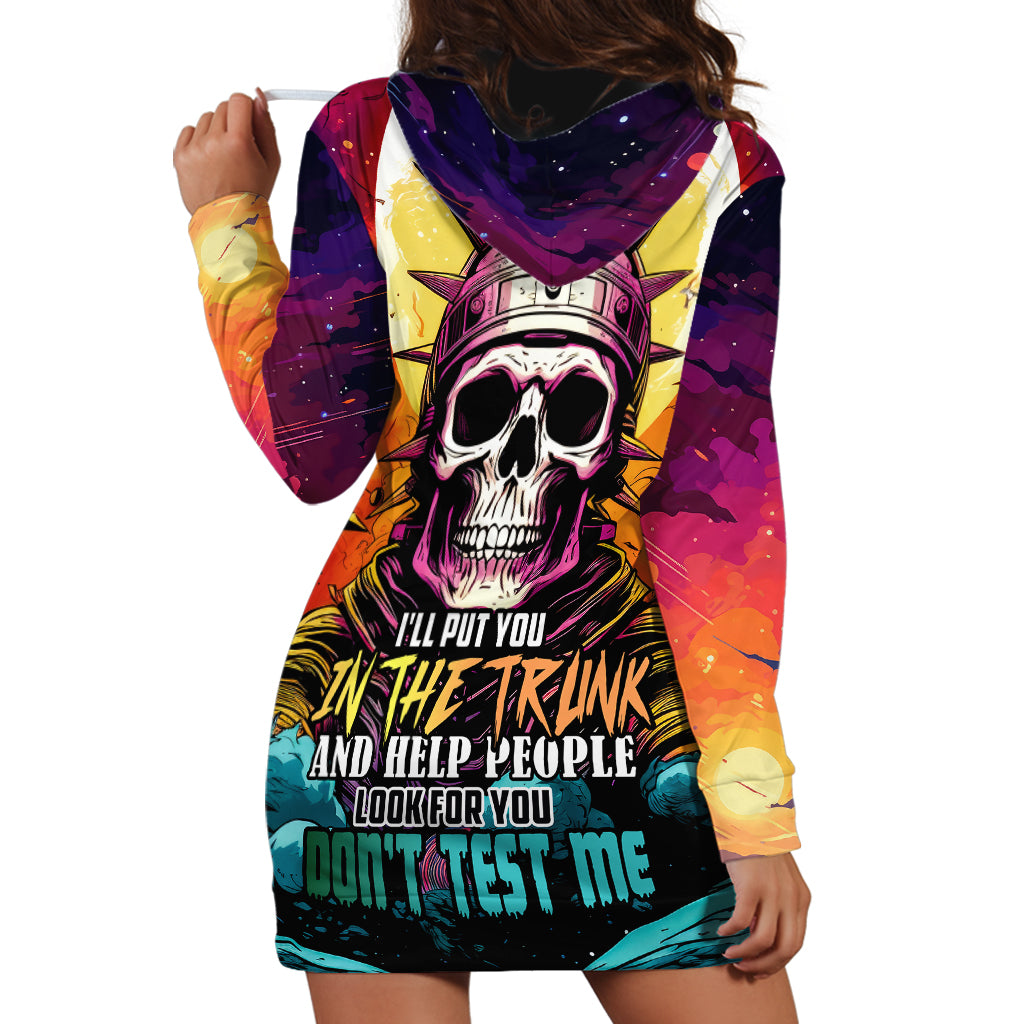 Skull Space Hoodie Dress I'll Put You In The Trunk - Wonder Print Shop