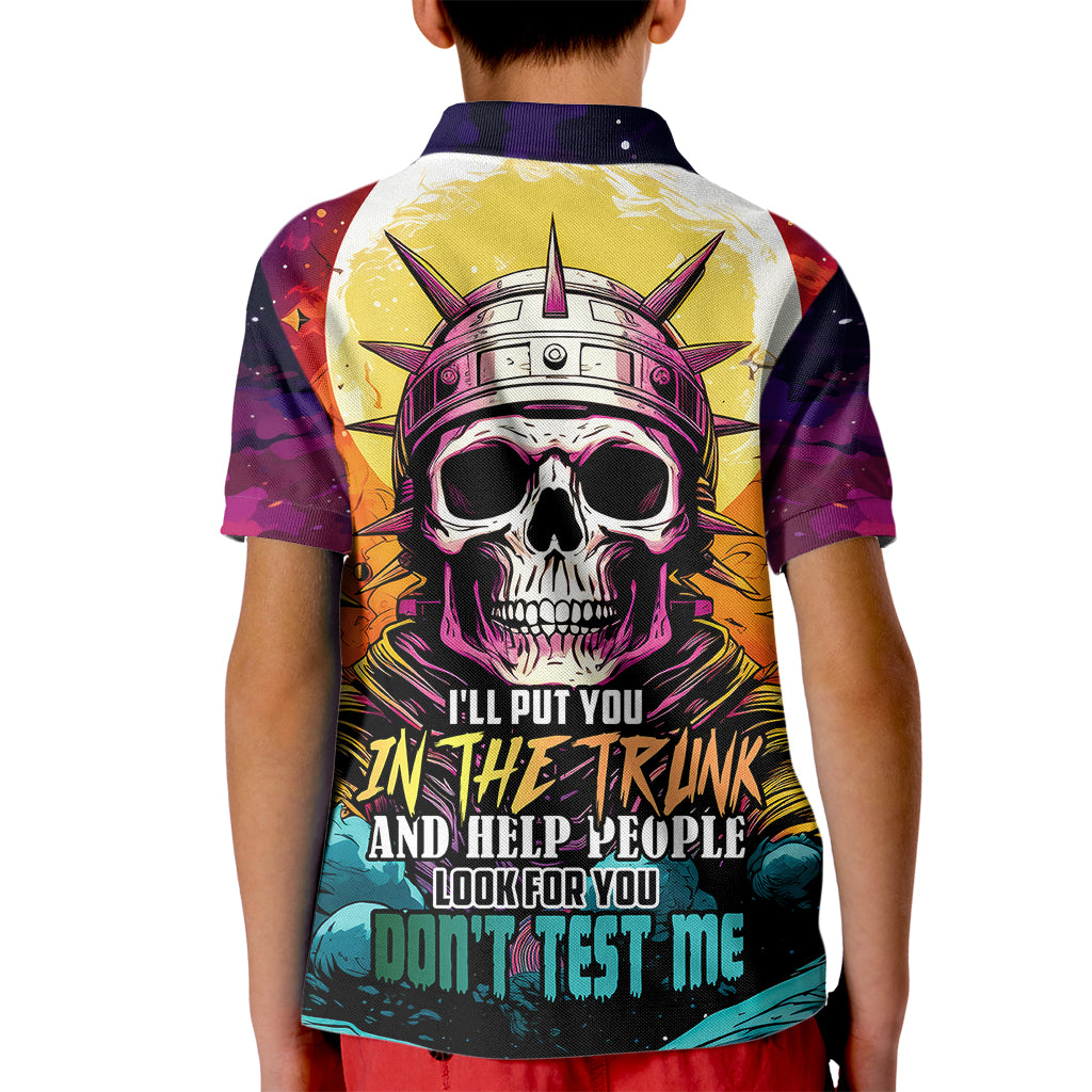 Skull Space Kid Polo Shirt I'll Put You In The Trunk - Wonder Print Shop