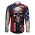 Skull Family Matching Long Sleeve Bodycon Dress and Hawaiian Shirt American Demon - Wonder Print Shop