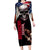 Skull Family Matching Long Sleeve Bodycon Dress and Hawaiian Shirt American Demon - Wonder Print Shop