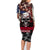 Skull Family Matching Long Sleeve Bodycon Dress and Hawaiian Shirt American Demon - Wonder Print Shop