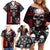 Skull Family Matching Off Shoulder Short Dress and Hawaiian Shirt American Demon - Wonder Print Shop