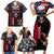 Skull Family Matching Short Sleeve Bodycon Dress and Hawaiian Shirt American Demon - Wonder Print Shop