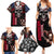 Skull Family Matching Summer Maxi Dress and Hawaiian Shirt American Demon - Wonder Print Shop