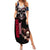 Skull Family Matching Summer Maxi Dress and Hawaiian Shirt American Demon - Wonder Print Shop