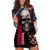 Skull Hoodie Dress American Demon - Wonder Print Shop