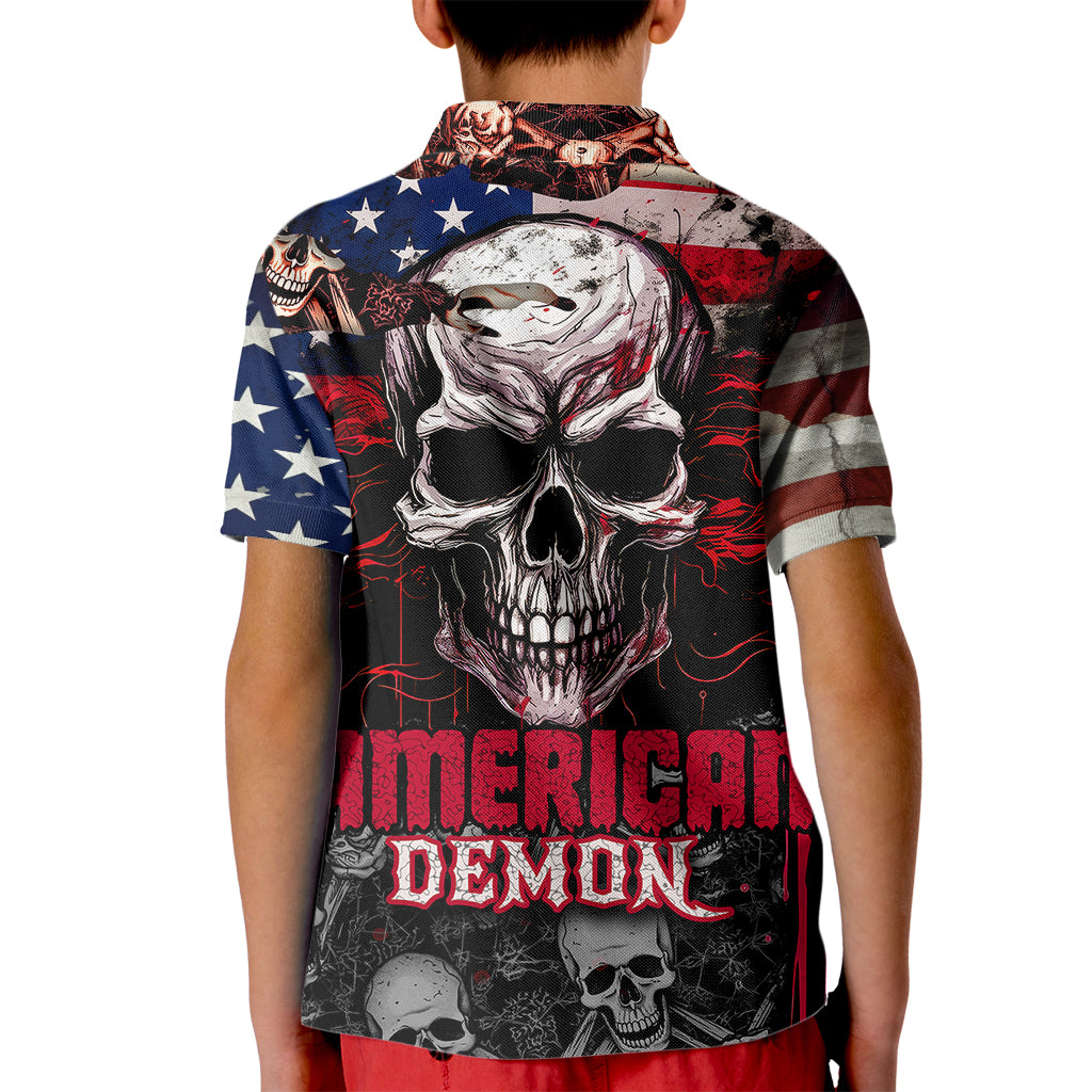 Skull Kid Polo Shirt American Demon - Wonder Print Shop