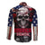 Skull Long Sleeve Button Shirt American Demon - Wonder Print Shop