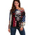 Skull Off Shoulder Sweater American Demon - Wonder Print Shop