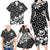 Skull Family Matching Long Sleeve Bodycon Dress and Hawaiian Shirt Cute Skull Fun and Floral - Wonder Print Shop