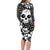 Skull Family Matching Long Sleeve Bodycon Dress and Hawaiian Shirt Cute Skull Fun and Floral - Wonder Print Shop