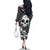 Skull Family Matching Off Shoulder Long Sleeve Dress and Hawaiian Shirt Cute Skull Fun and Floral - Wonder Print Shop