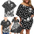 Skull Family Matching Off Shoulder Short Dress and Hawaiian Shirt Cute Skull Fun and Floral - Wonder Print Shop